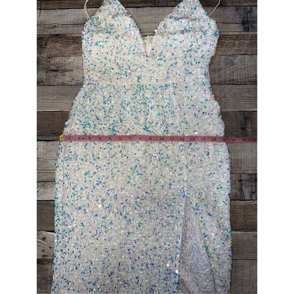 Lucy In The Sky Whitney Sequin Maxi Colorful Bridal Prom Dress | Size Medium - Picture 8 of 10